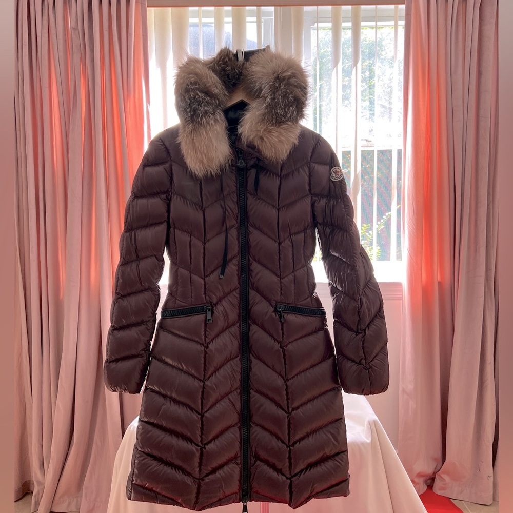 Moncler Maroon Long Winter coat